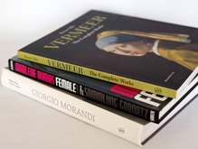 stack of art books